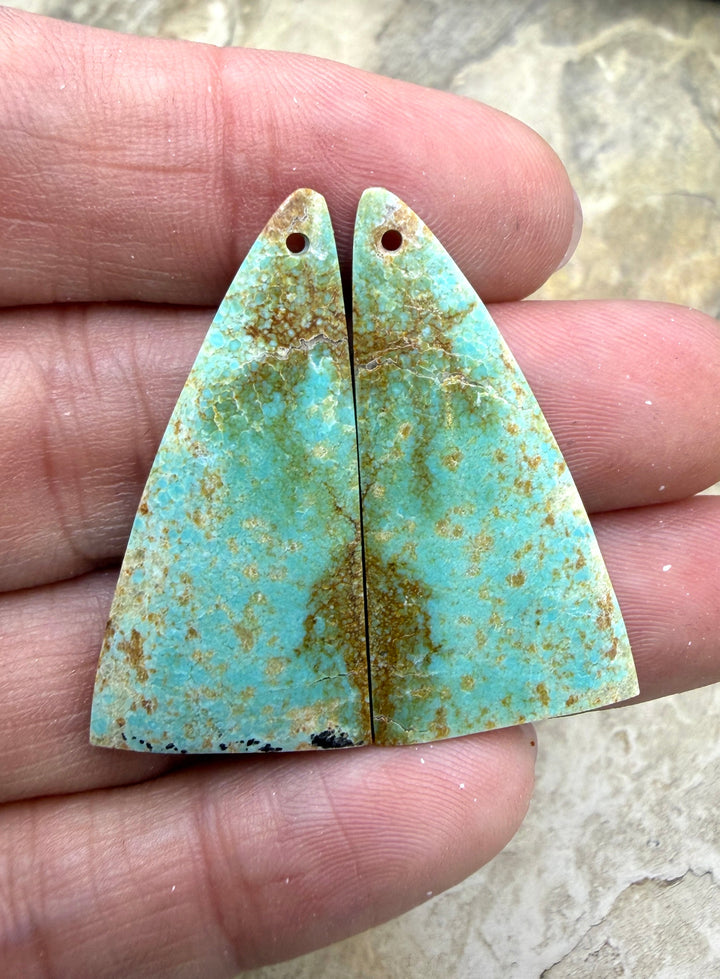 Pilot Mountain Turquoise (Nevada) BIG Matching Earring Slab