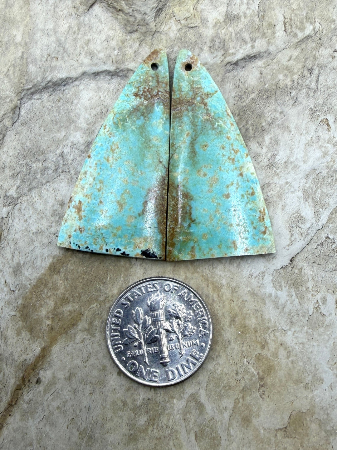 Pilot Mountain Turquoise (Nevada) BIG Matching Earring Slab
