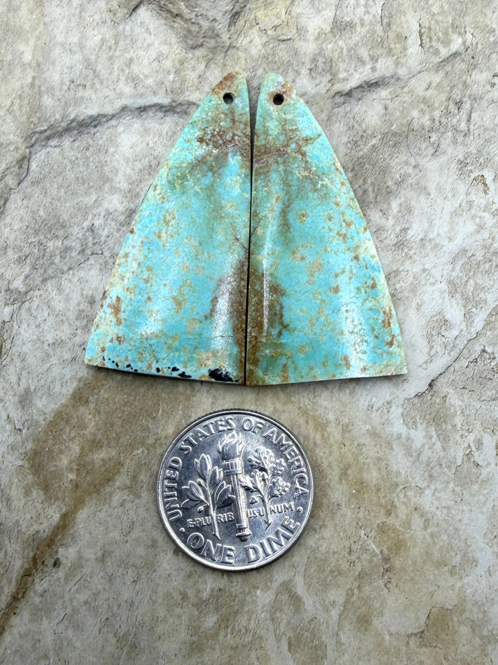 Pilot Mountain Turquoise (Nevada) BIG Matching Earring Slab