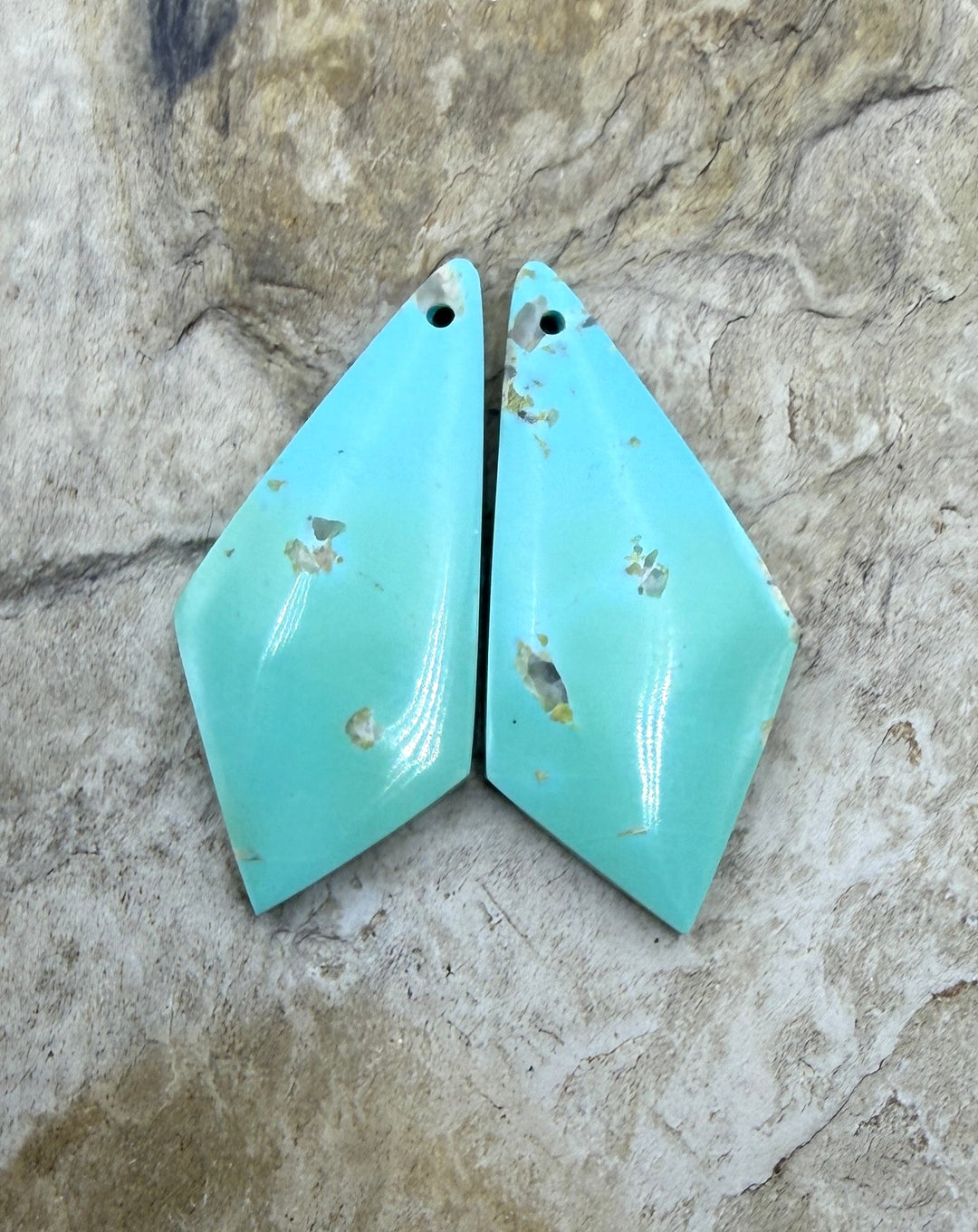 Pilot Mountain Turquoise (Nevada) BIG Matching Earring Slab