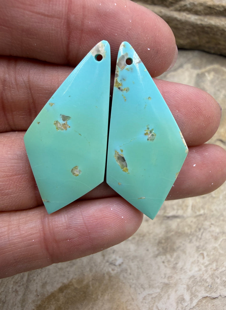 Pilot Mountain Turquoise (Nevada) BIG Matching Earring Slab