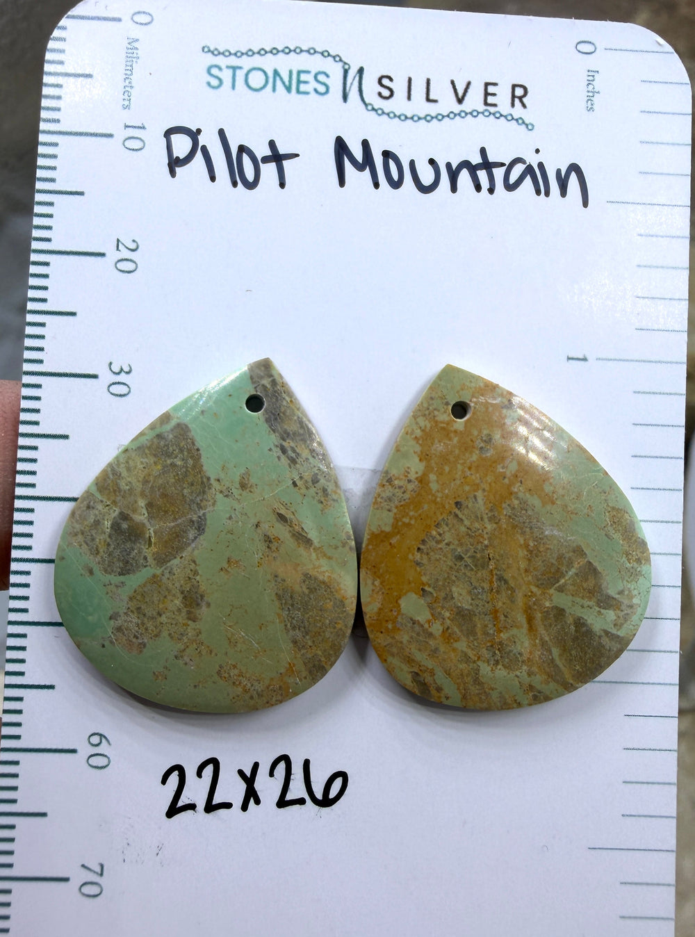 Pilot Mountain Turquoise (Nevada) BIG Matching Earring Slab