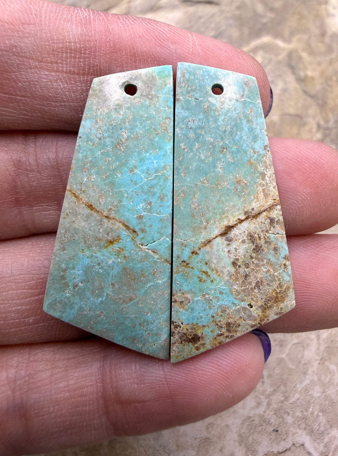 Pilot Mountain Turquoise (Nevada) Matching Earring Slab