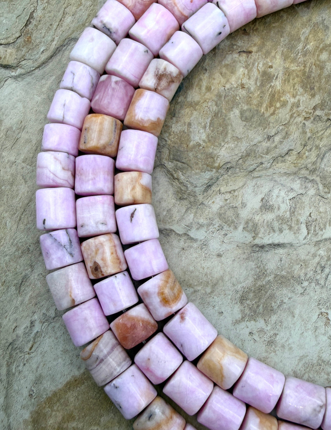 Pink Aragonite Tube Beads 7x6-7x8mm 6 Inch Strand/20 Beads