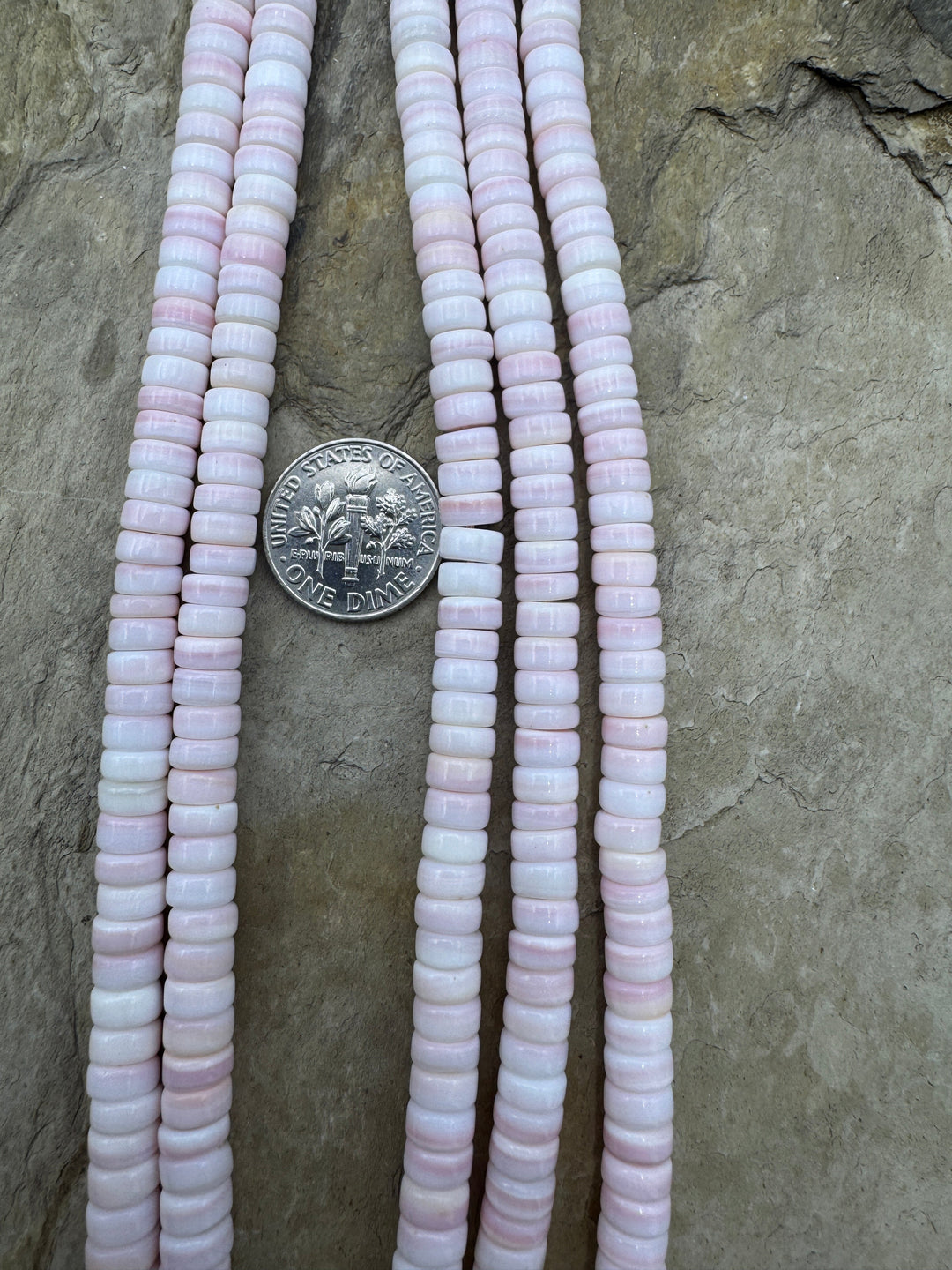 Pink Queen Conch Shell 6mm Heishi 16 inch strand - Pink