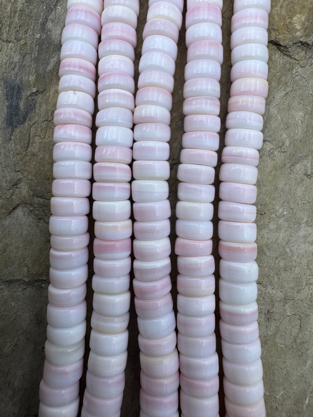 Pink Queen Conch Shell 6mm Heishi 16 inch strand - Pink