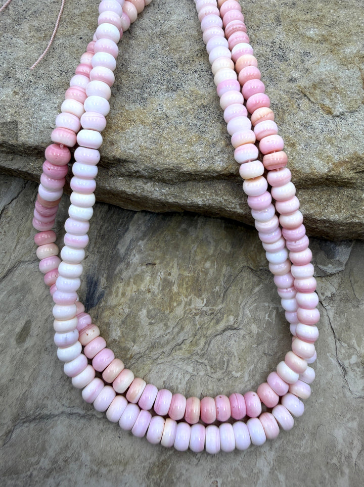 Pink Queen Conch Shell 6mm Rondelle Beads 16 inch Strand