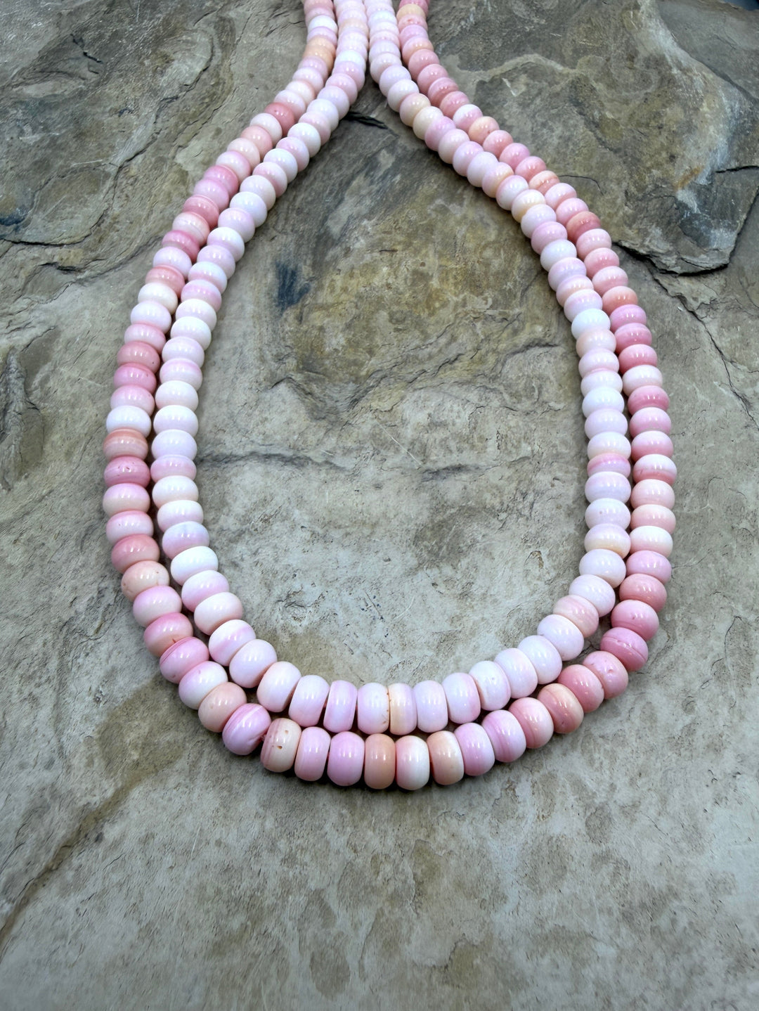 Pink Queen Conch Shell 6mm Rondelle Beads 16 inch Strand