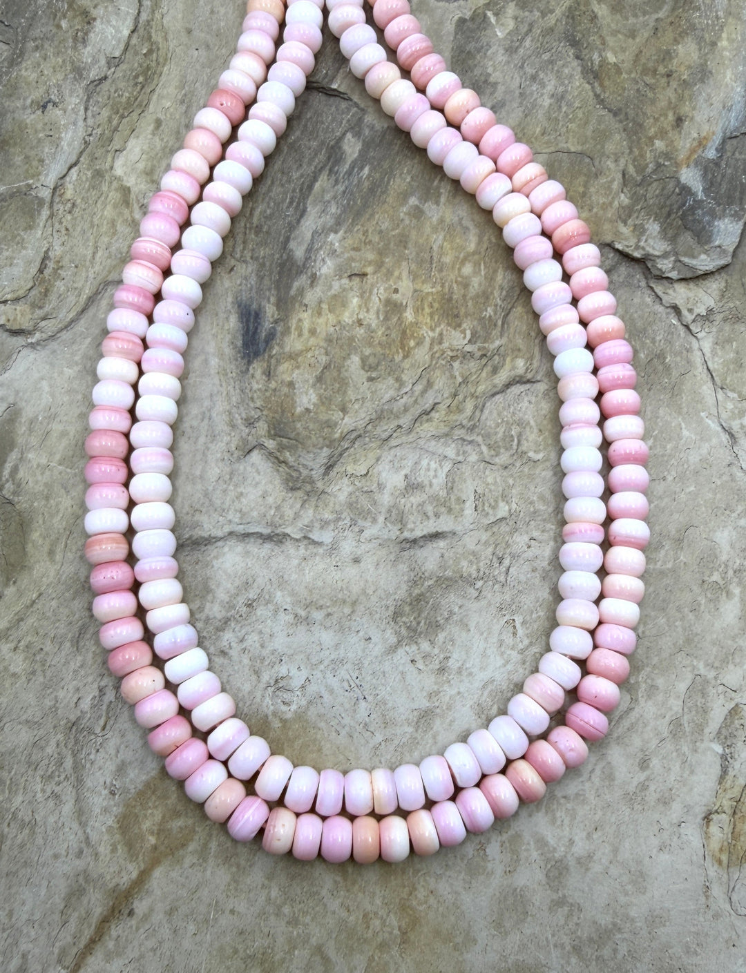 Pink Queen Conch Shell 6mm Rondelle Beads 16 inch Strand
