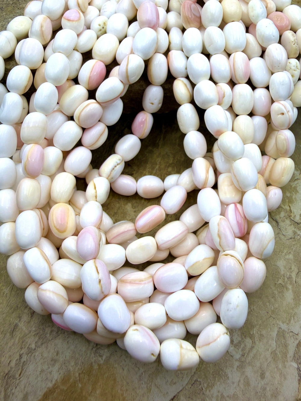 Pink Queen Conch Shell 6x10mm Oval Nugget Beads (Light