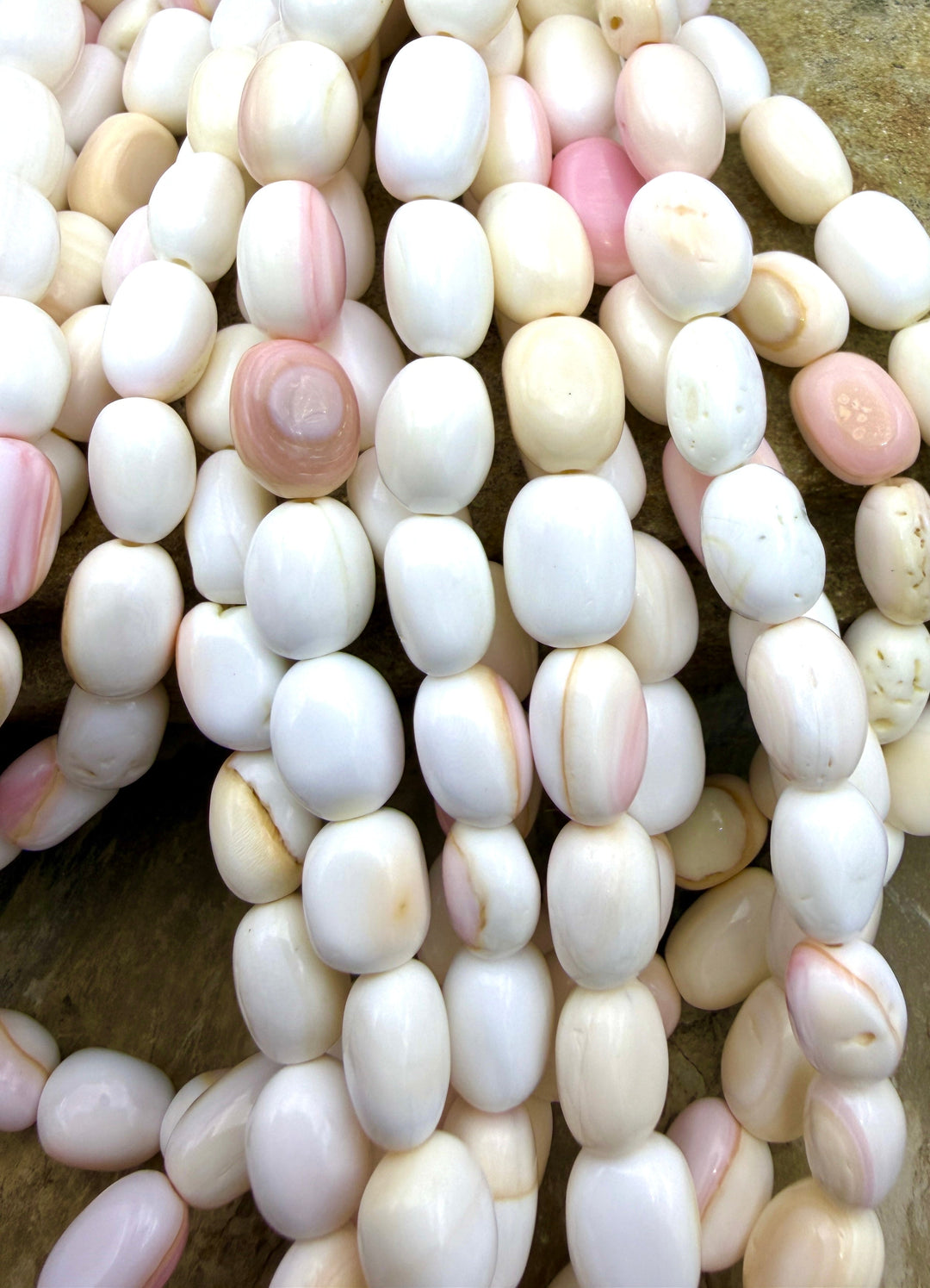 Pink Queen Conch Shell 6x10mm Oval Nugget Beads (Light