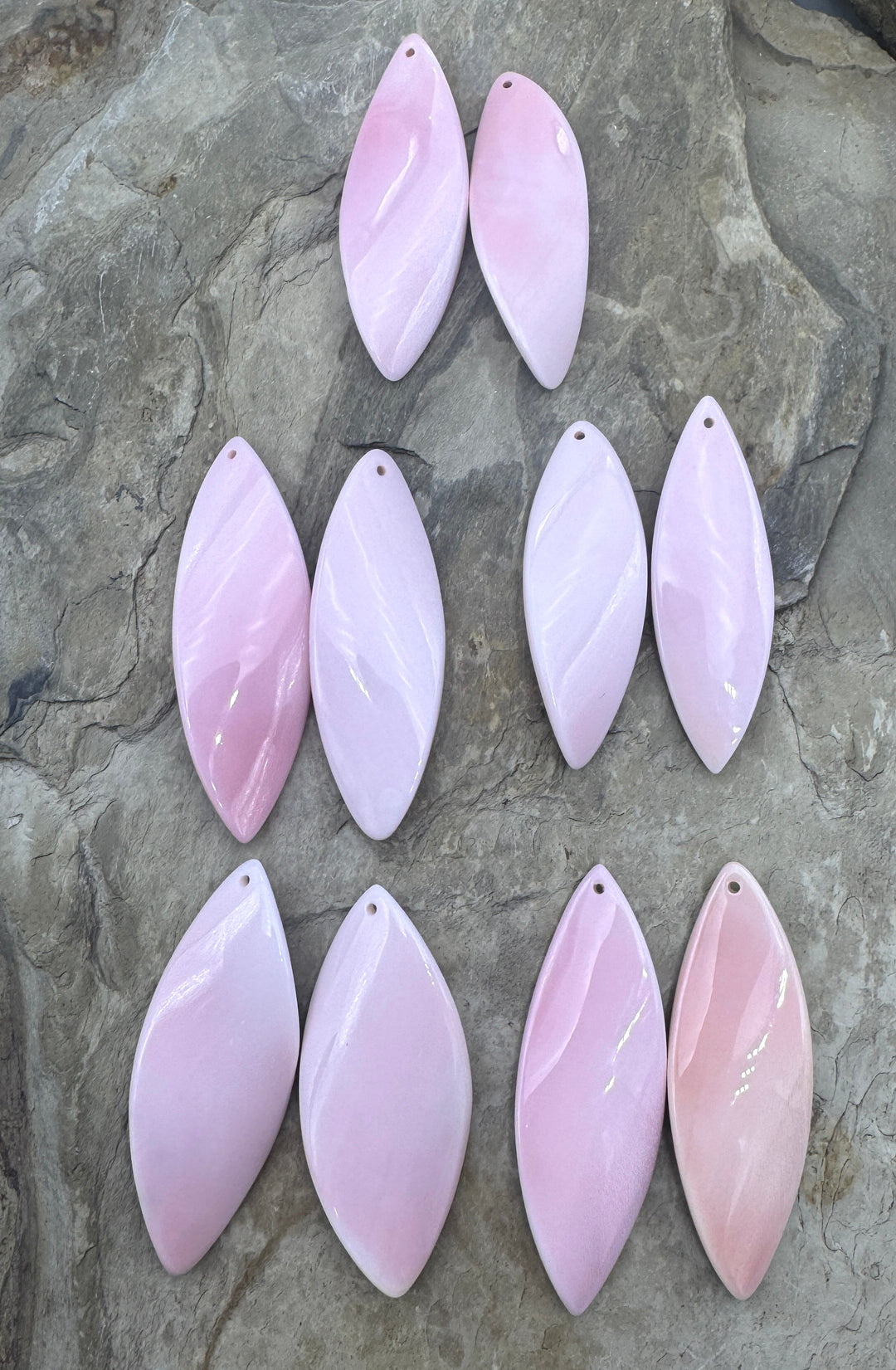 Pink Queen Conch Shell BIG Bead Pairs Aprox. 20x55mm