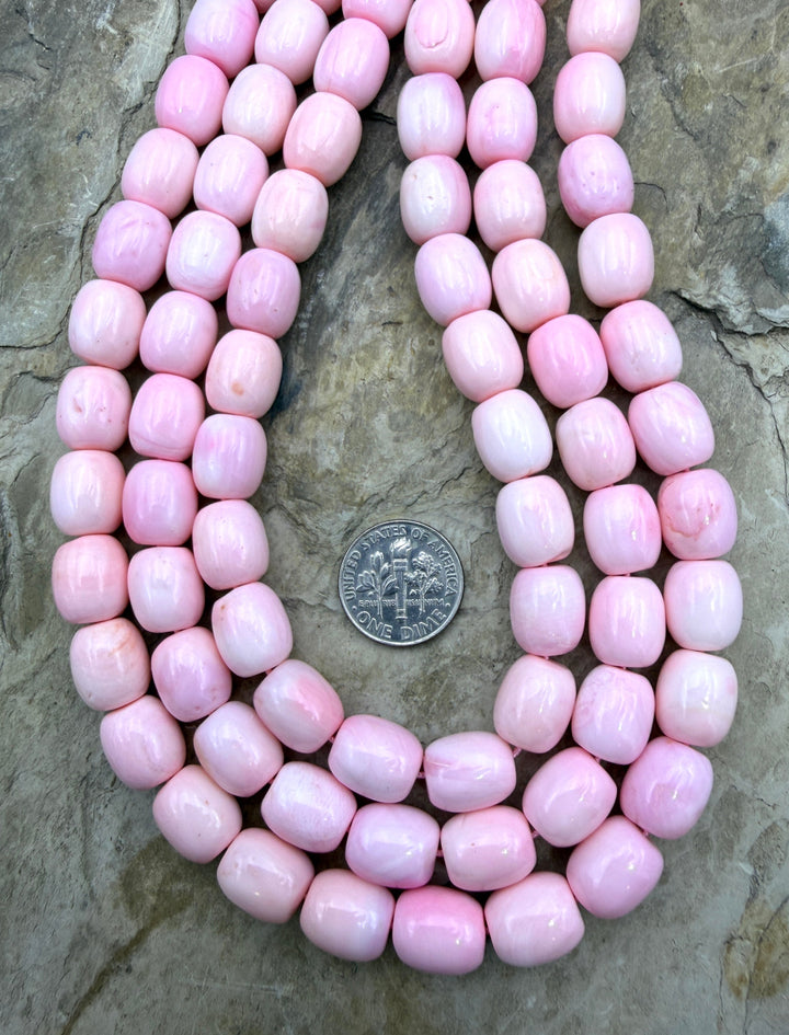 Pink Queen Conch Shell (Color Enhanced) BIG Barrel Beads