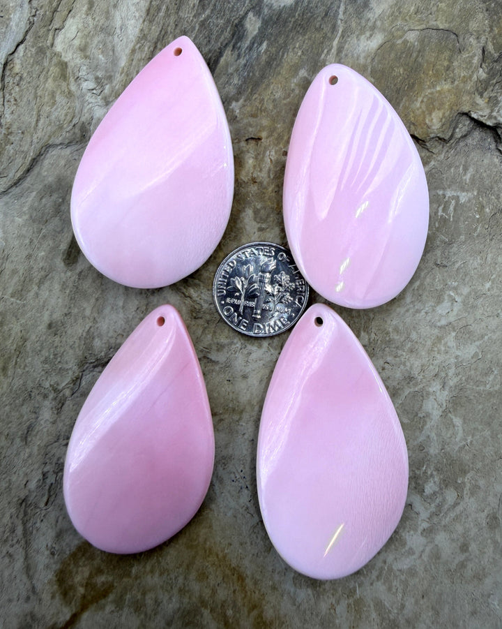 Pink Queen Conch Teardrop Focal Pendant Beads 25x45mm