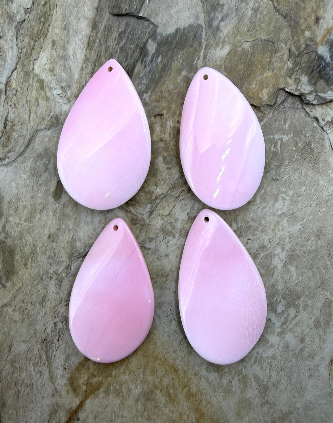 Pink Queen Conch Teardrop Focal Pendant Beads 25x45mm