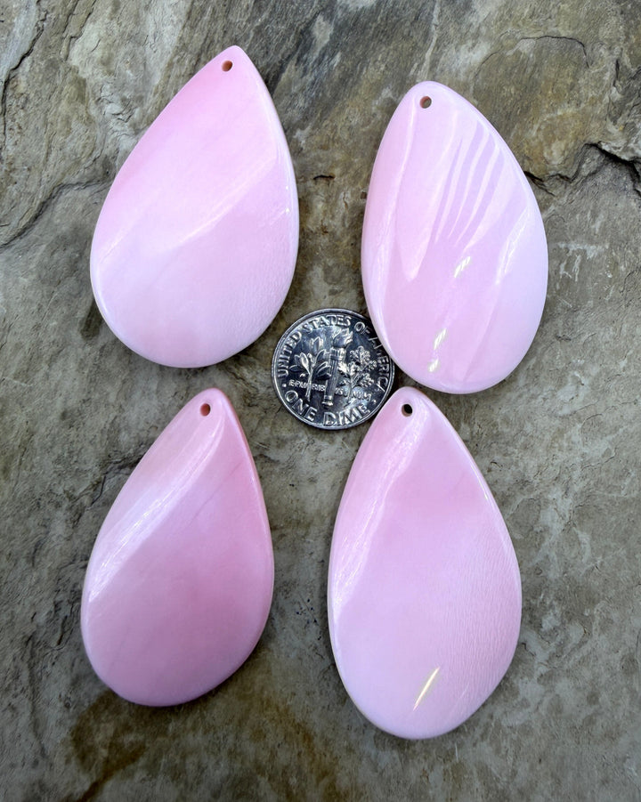Pink Queen Conch Teardrop Focal Pendant Beads 25x45mm