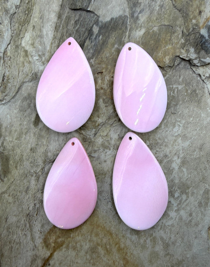 Pink Queen Conch Teardrop Focal Pendant Beads 25x45mm