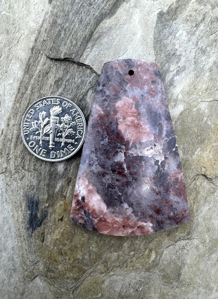 Pink Stromatolite Focal Pendant 33x47mm - Pink Stromatolite