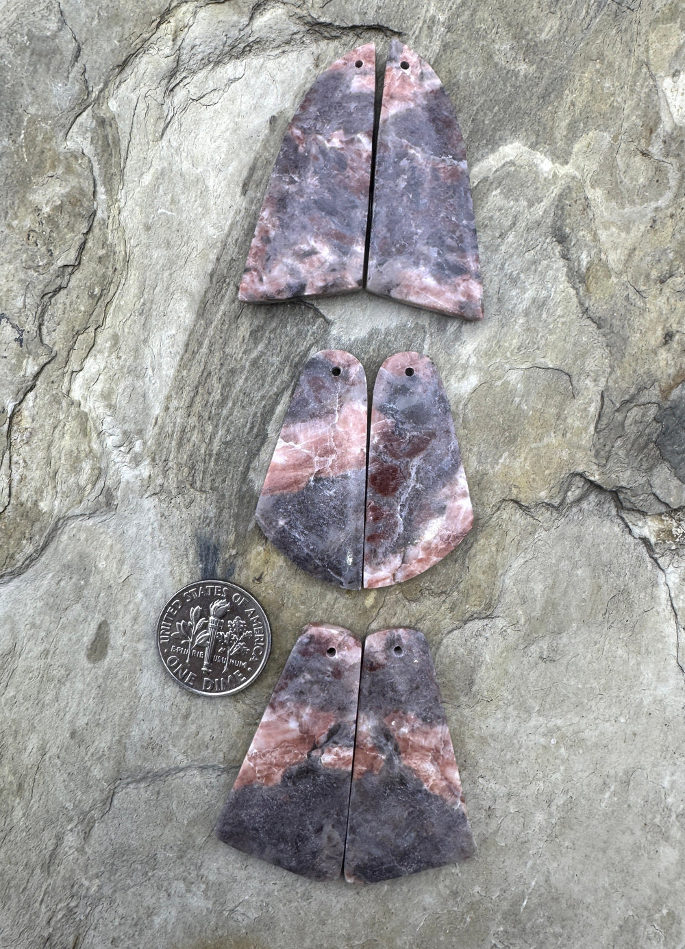 Pink Stromatolite Matching Earring Slab Bead Pairs (Select