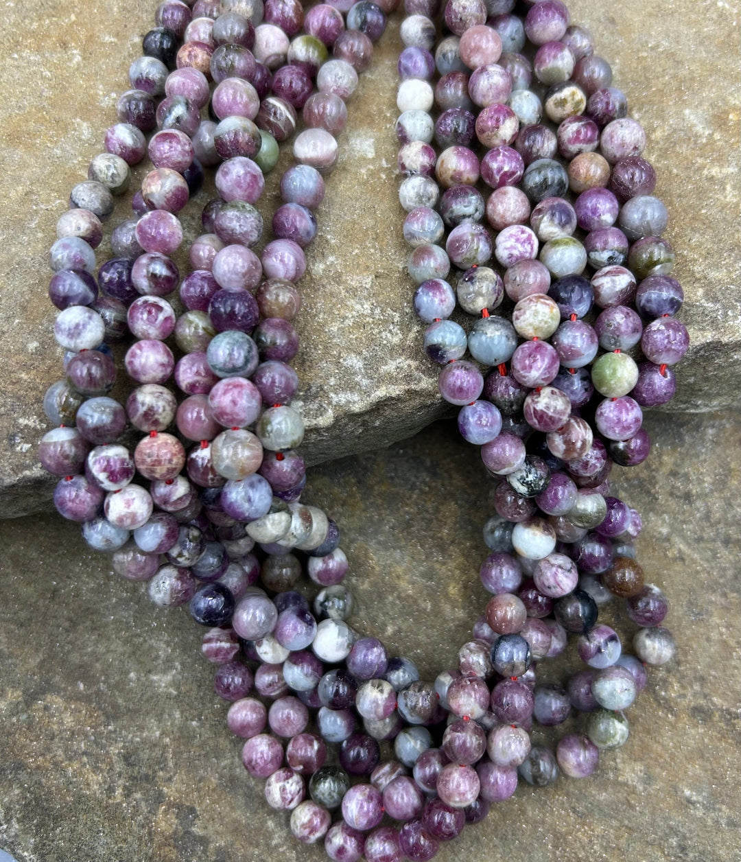 Pink Tourmaline Round Beads 16 inch strand 8mm - Tourmaline