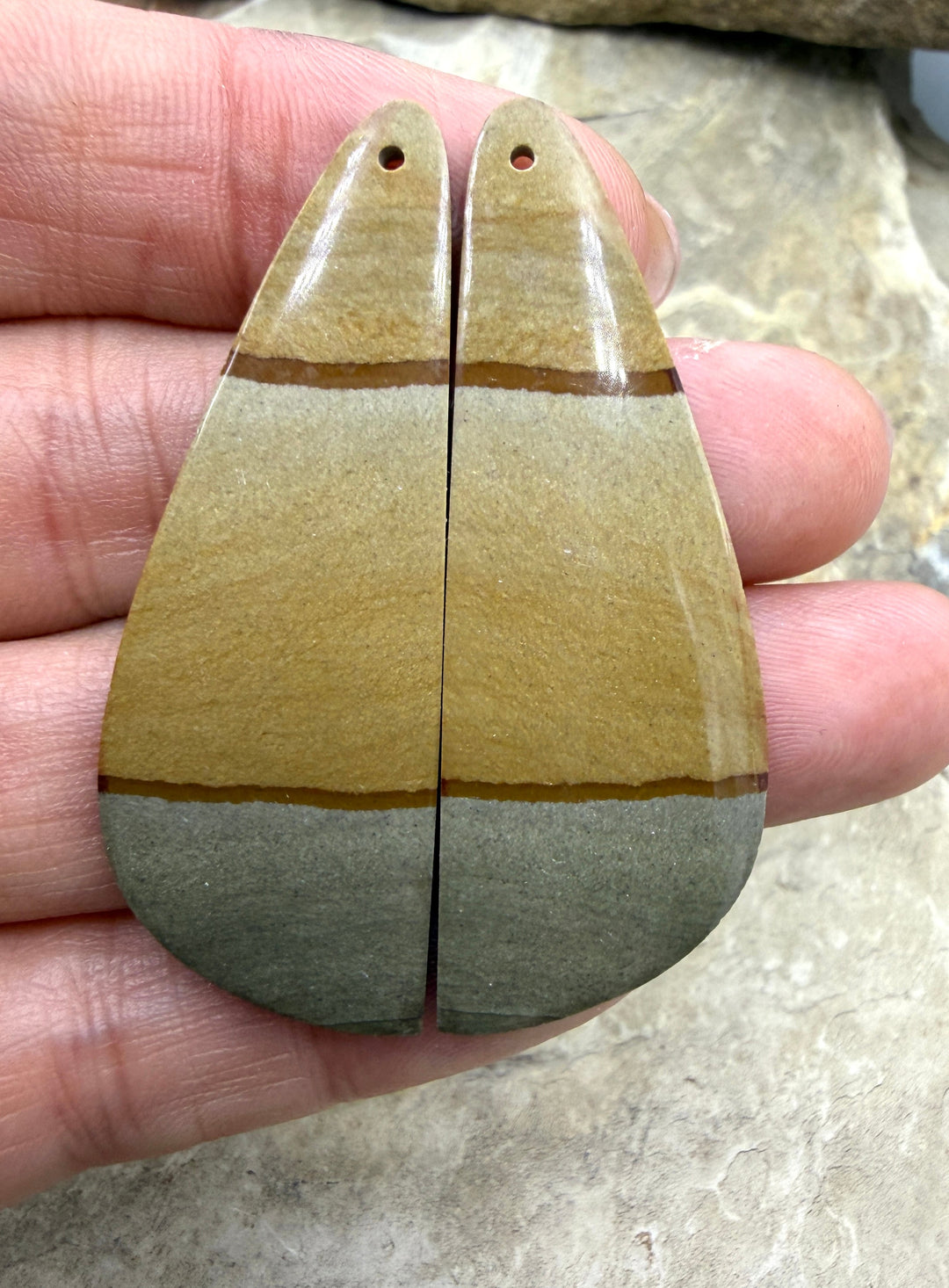 Polychrome Jasper Extra Large Matching Earring Slab Bead