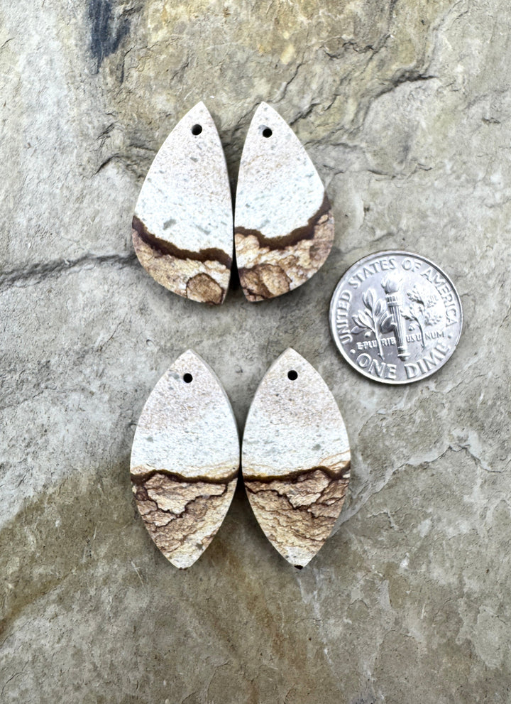 Polychrome Jasper Matching Beads Slab Pair Select One Pair