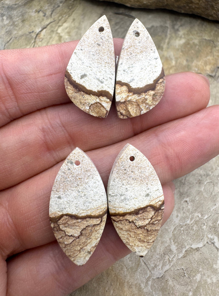 Polychrome Jasper Matching Beads Slab Pair Select One Pair