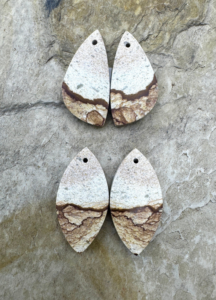 Polychrome Jasper Matching Beads Slab Pair Select One Pair