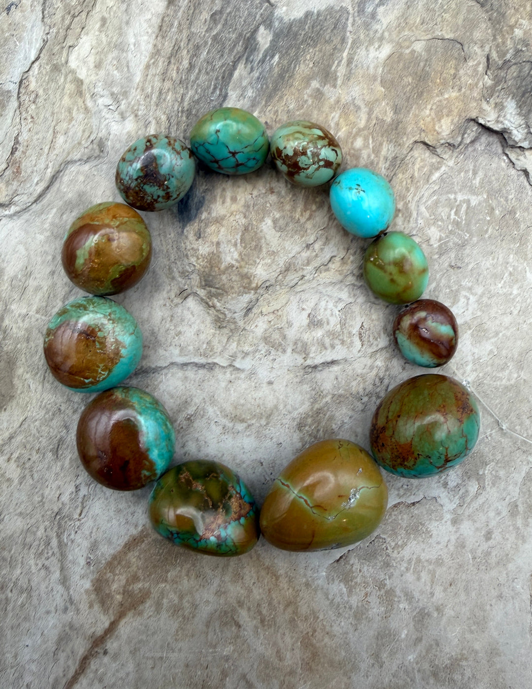 Polychrome Kingman Turquoise (Arizona) Graduated Smooth