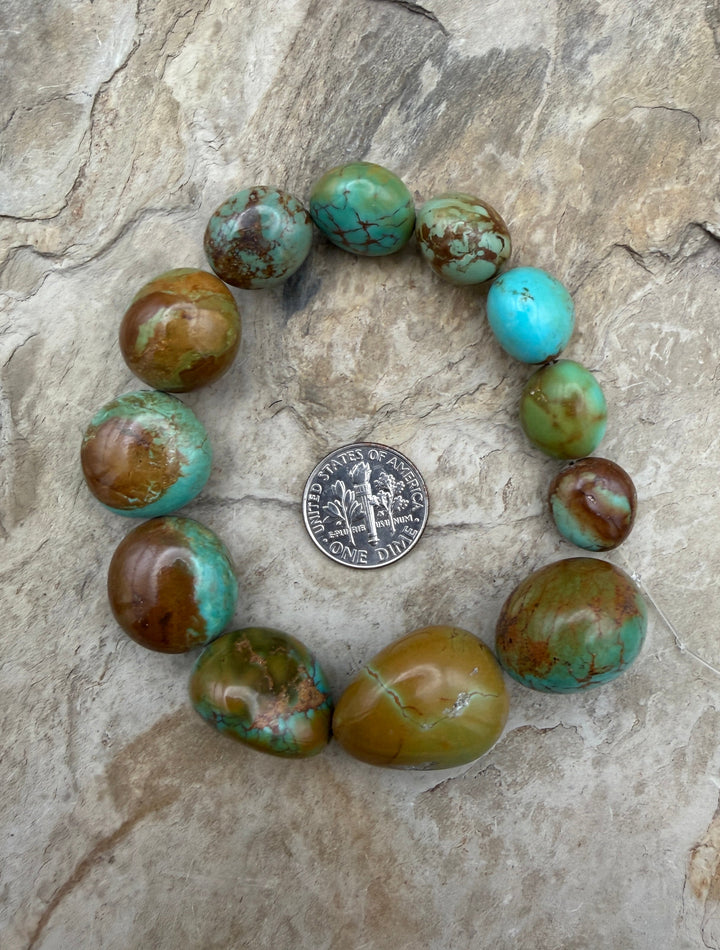 Polychrome Kingman Turquoise (Arizona) Graduated Smooth