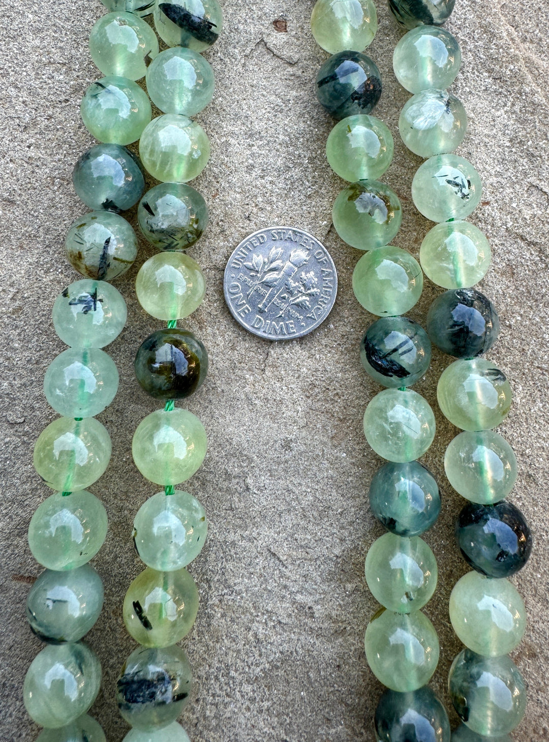 Prehnite (South Africa) 10mm Round Beads 16 inch Strands