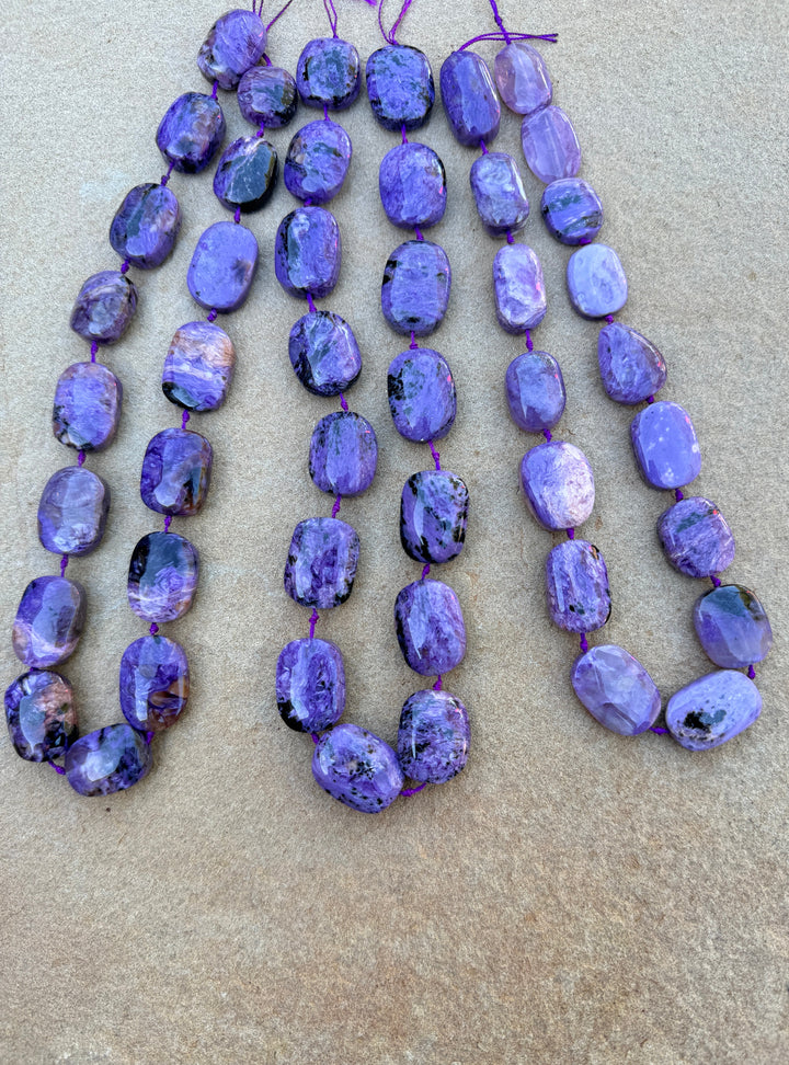 Premium Color Charoite 12x20-15x25mm Irregular Rectangle