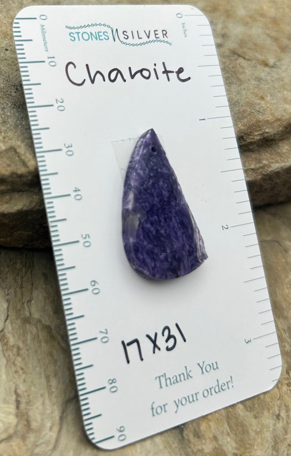 Premium Color Charoite Focal Pendant Bead 9x32mm - Charoite