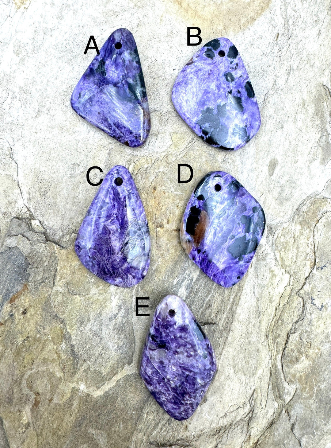 Premium Color Charoite Freeform Focal Pendant Beads Select