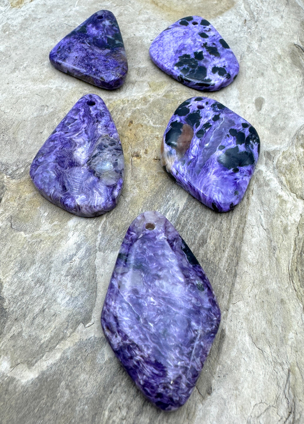 Premium Color Charoite Freeform Focal Pendant Beads Select