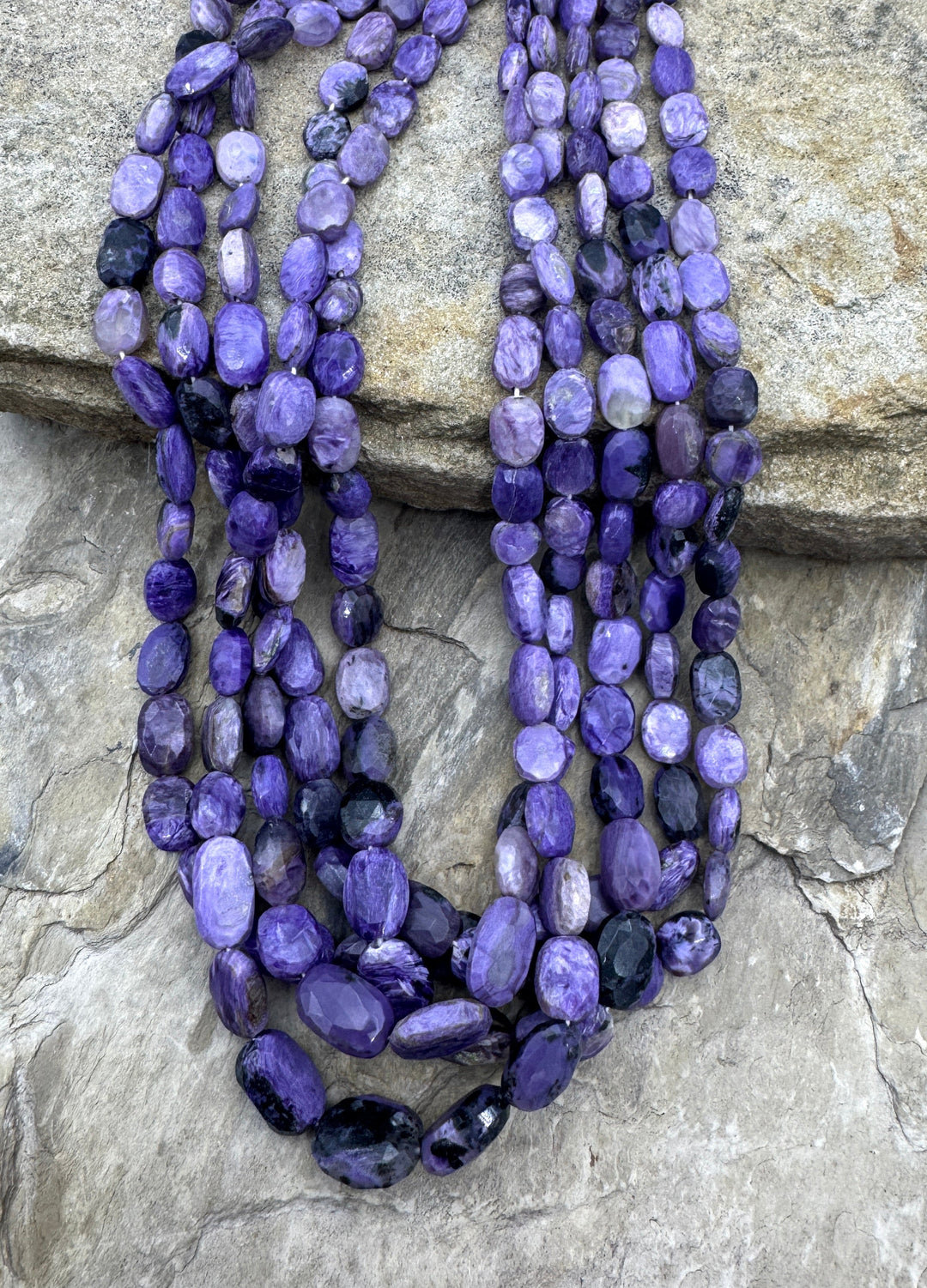 Premium Color Charoite (Russia) Graduated Irregular Faceted