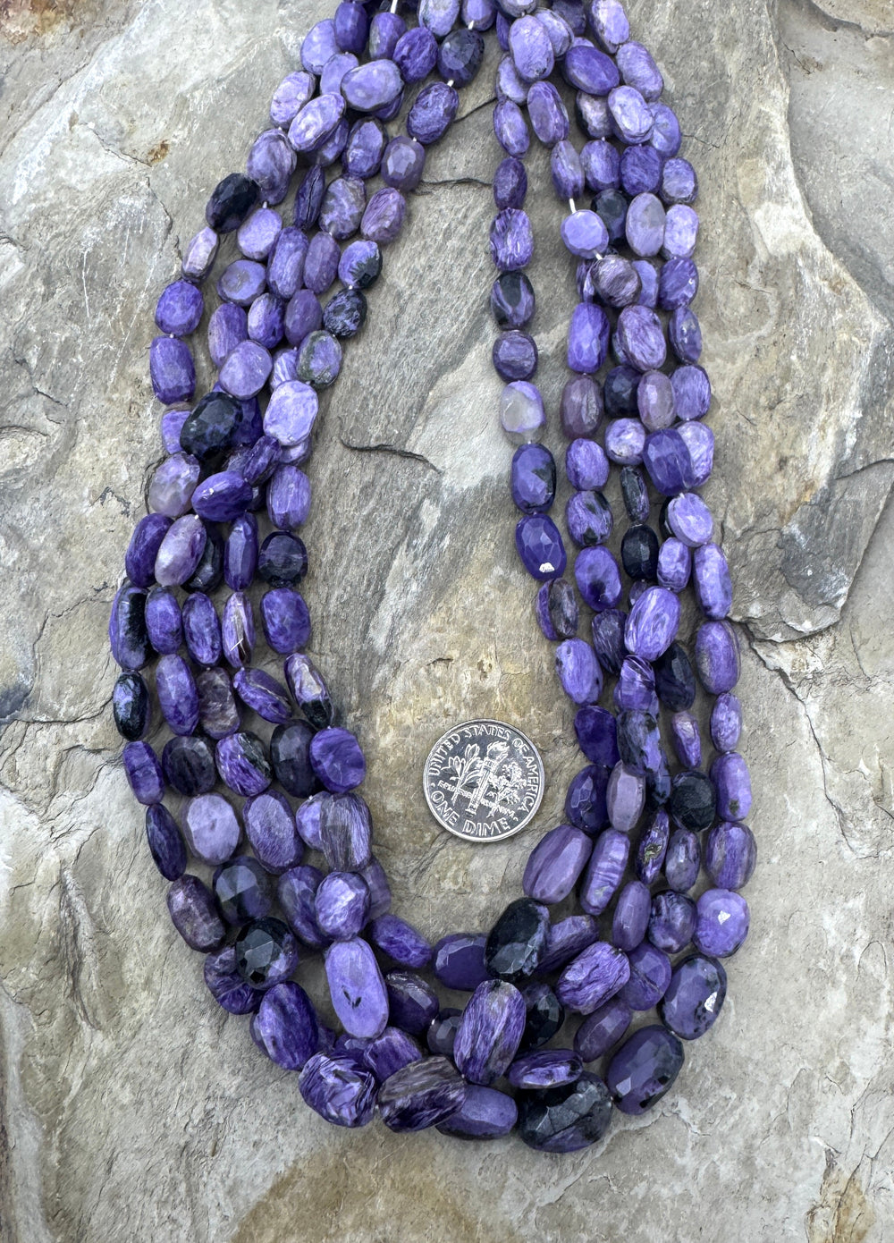 Premium Color Charoite (Russia) Graduated Irregular Faceted