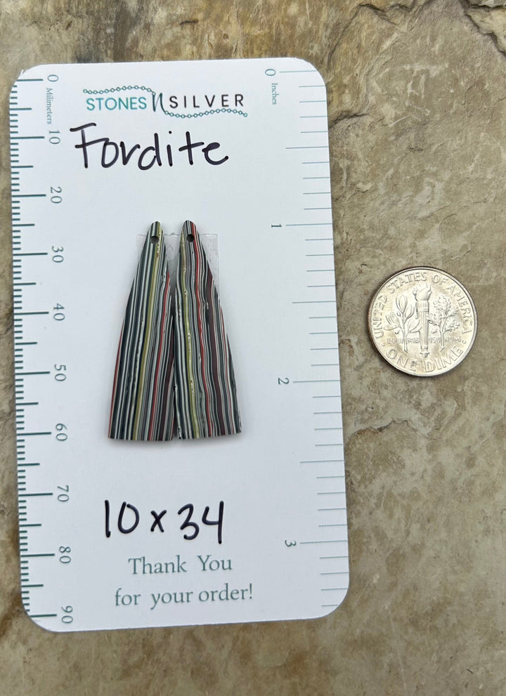 Premium Fordite/Detroit Agate Earring Slab Bead Pair