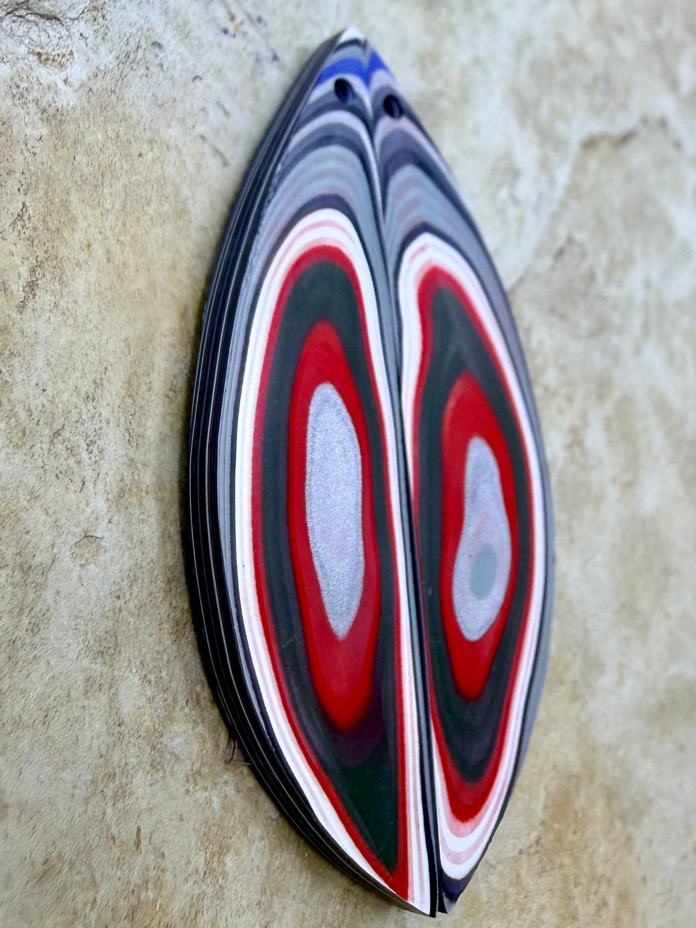 Premium Fordite/Detroit Agate Earring Slab Bead Pair