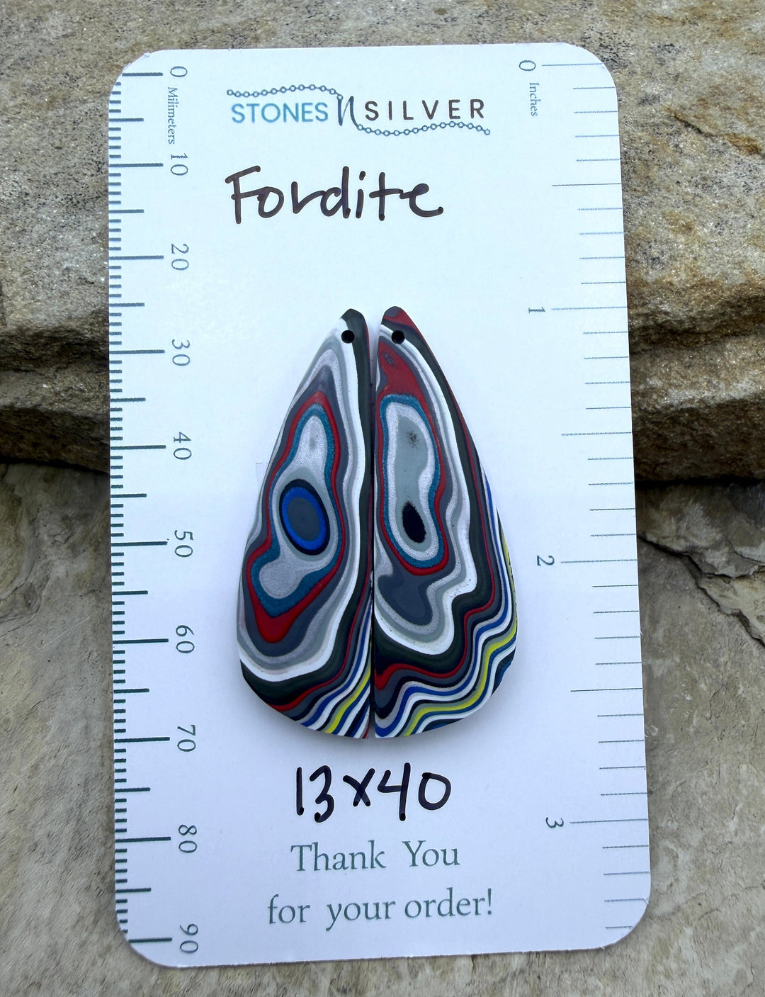 Premium Fordite/Detroit Agate Earring Slab Bead Pair
