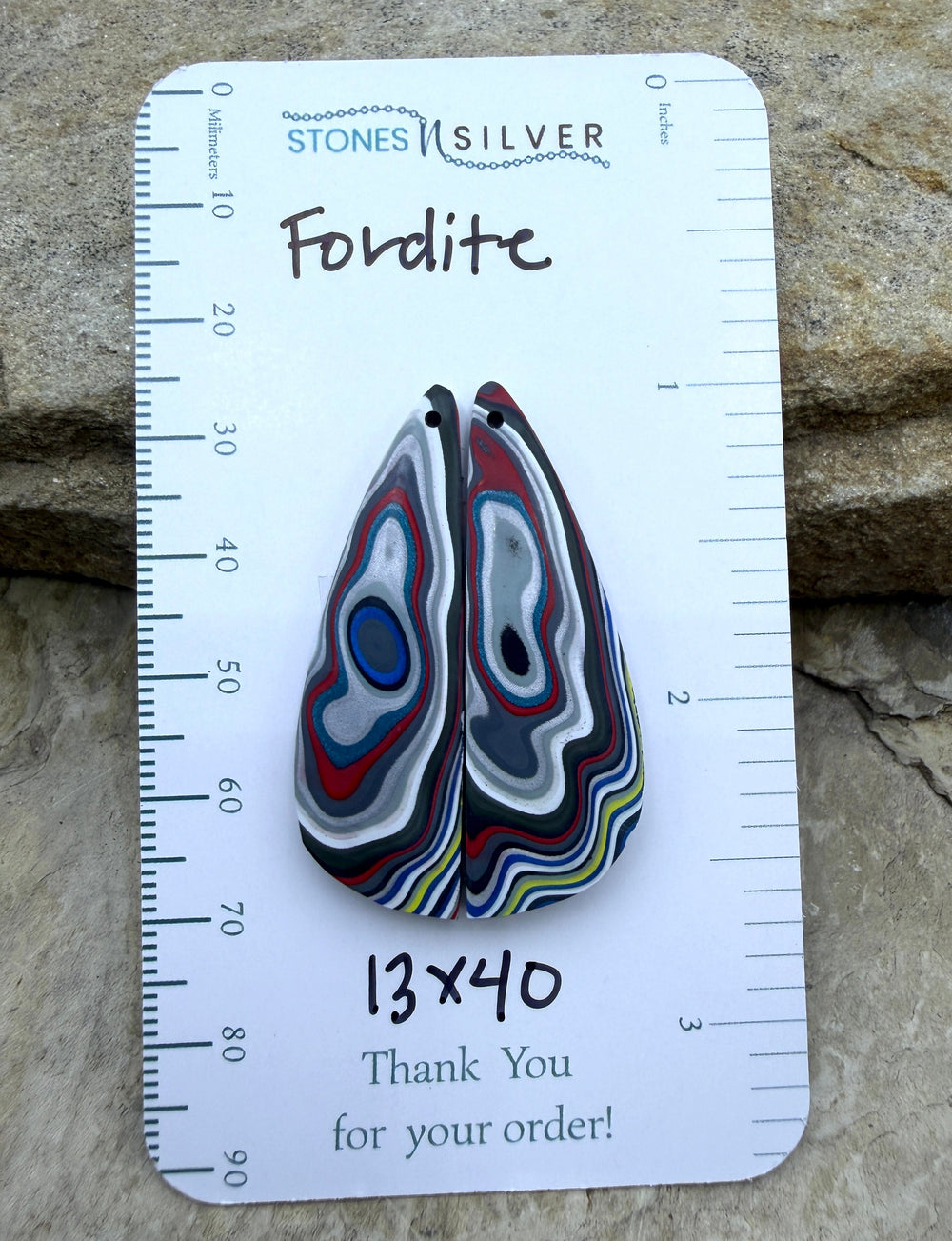 Premium Fordite/Detroit Agate Earring Slab Bead Pair