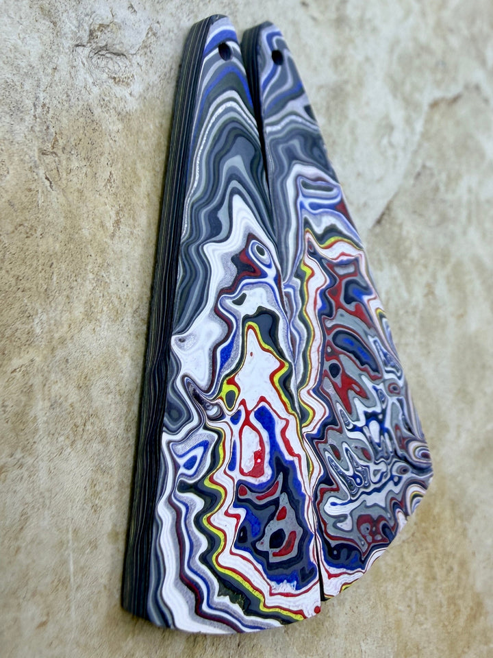 Premium Fordite/Detroit Agate Earring Slab Bead Pair