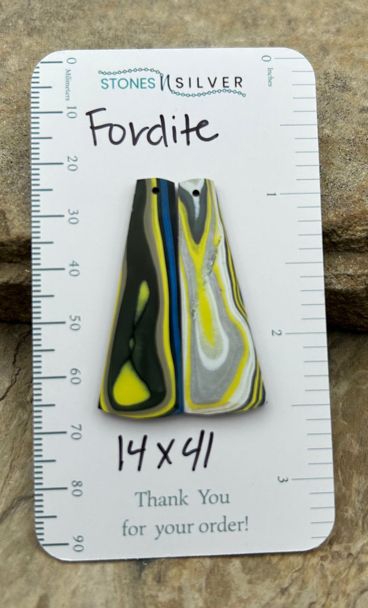 Premium Fordite/Detroit Agate Earring Slab Bead Pair