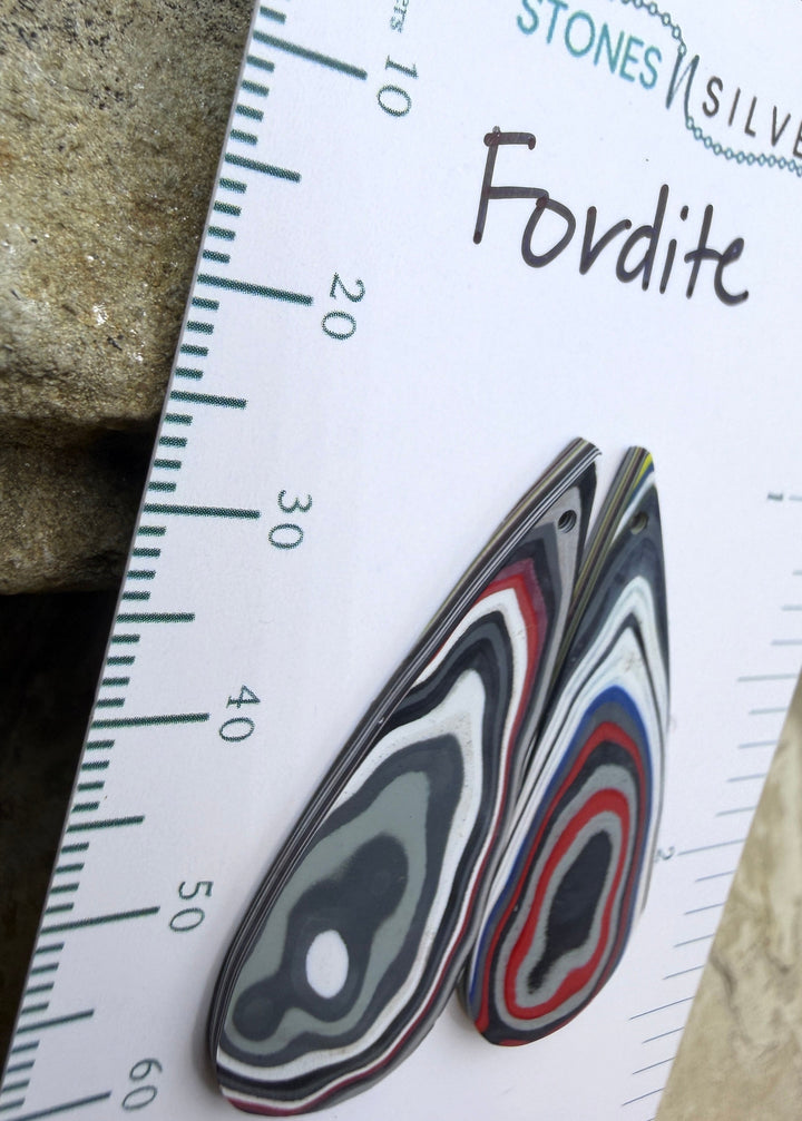 Premium Fordite/Detroit Agate Earring Slab Bead Pair