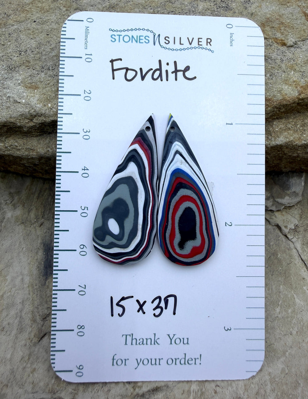 Premium Fordite/Detroit Agate Earring Slab Bead Pair