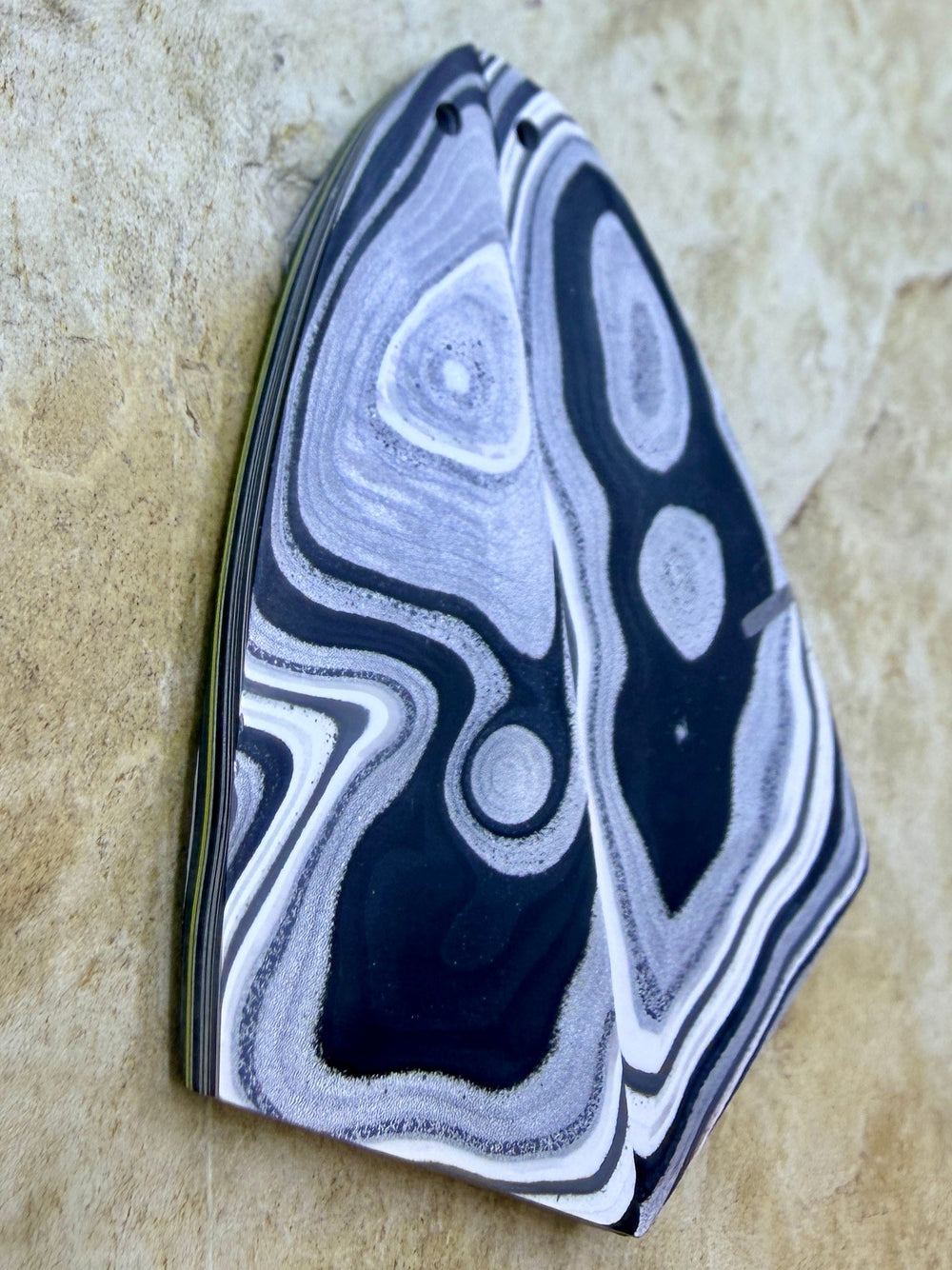 Premium Fordite/Detroit Agate Earring Slab Bead Pair