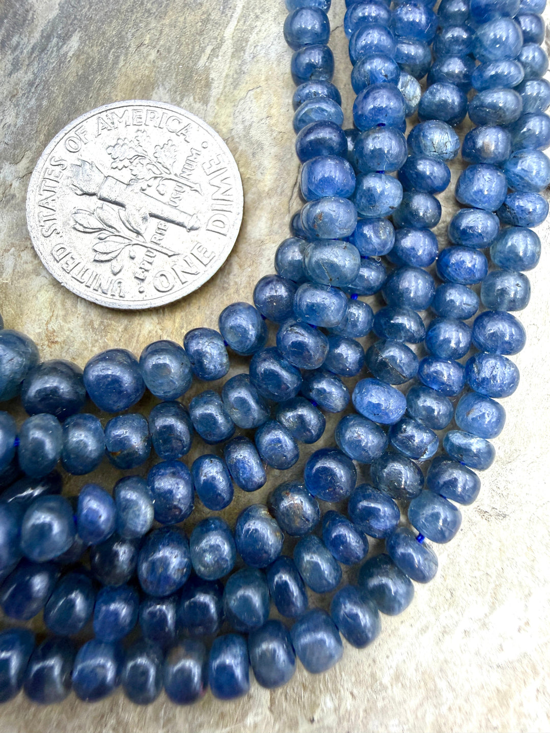 Premium Iolite Graduated 3-4mm Rondelle Beads 16 Inch