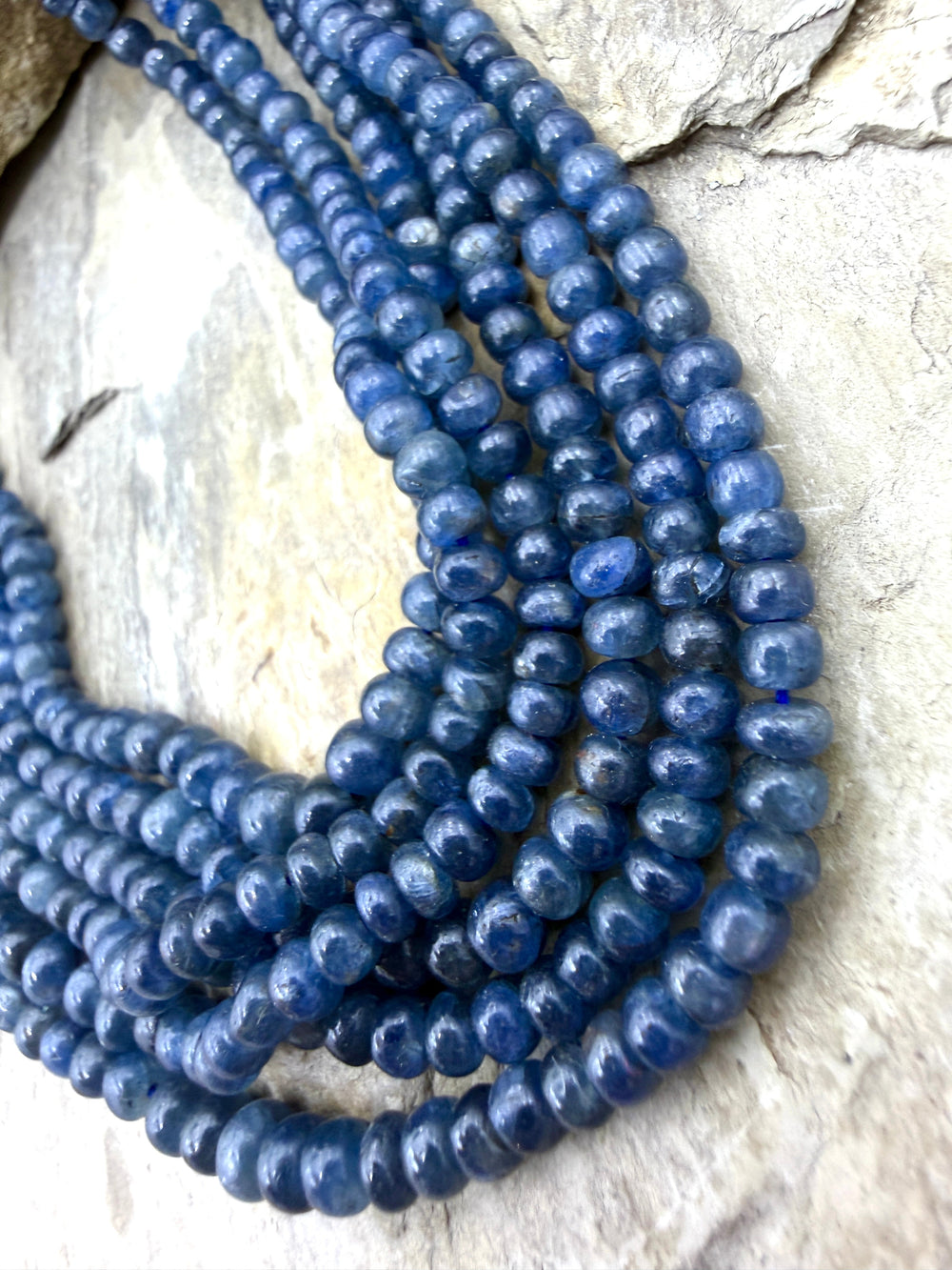 Premium Iolite Graduated 3-4mm Rondelle Beads 16 Inch