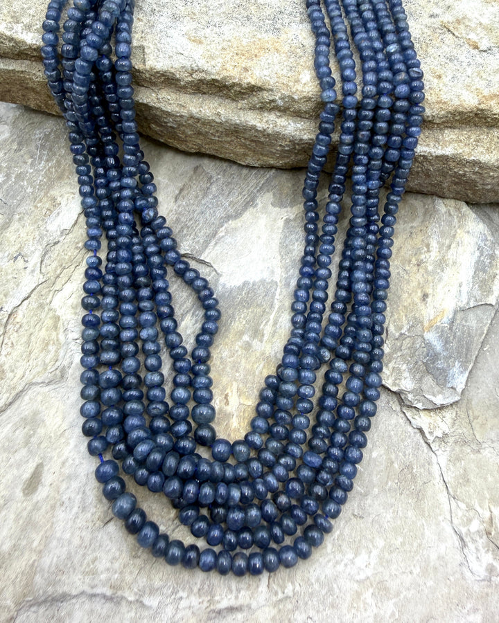 Premium Iolite Graduated 3-4mm Rondelle Beads 16 Inch