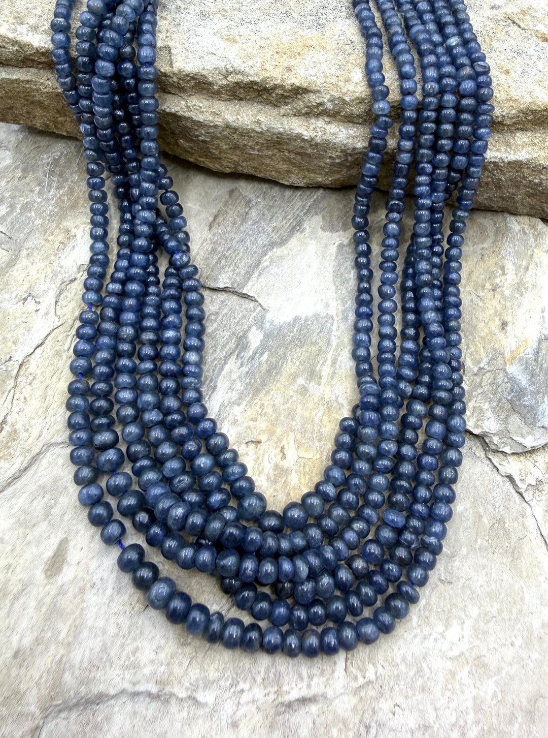Premium Iolite Graduated 3-4mm Rondelle Beads 16 Inch